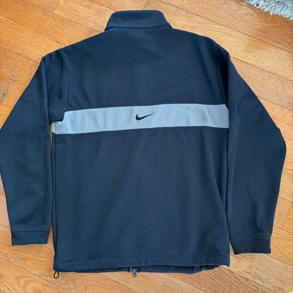 NIKE GOLF Jacket‎ Mens M Fleece Lined NikeFit Therma Full Zip Black Gray - Picture 1 of 11